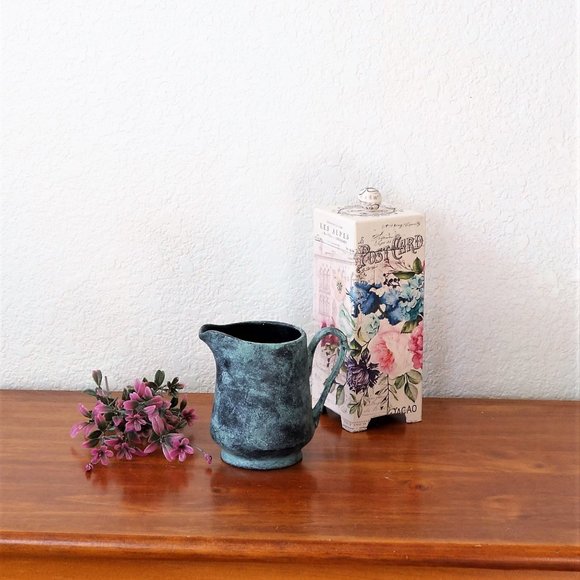 Black and Teal Decor Pitcher and Tray, Black and Turquoise Decor - Picture 11 of 11